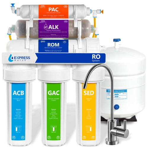 Reverse Osmosis Alkaline Water System with modern chrome faucet - ROALK10M