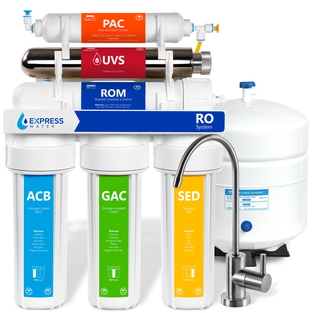 UV Water Filtration System with Modern Chrome Faucet - ROUV10M