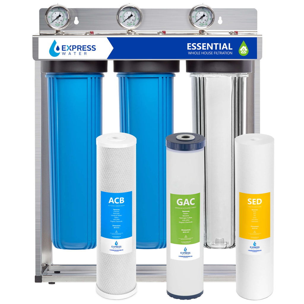 3 Stage Deluxe Whole House Water Filter System - Essential - WH300SCGS
