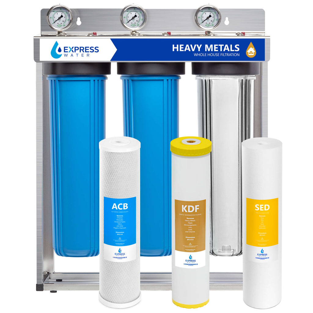 3 Stage Deluxe Whole House Water Filter System - Heavy Metals - WH300SCKS