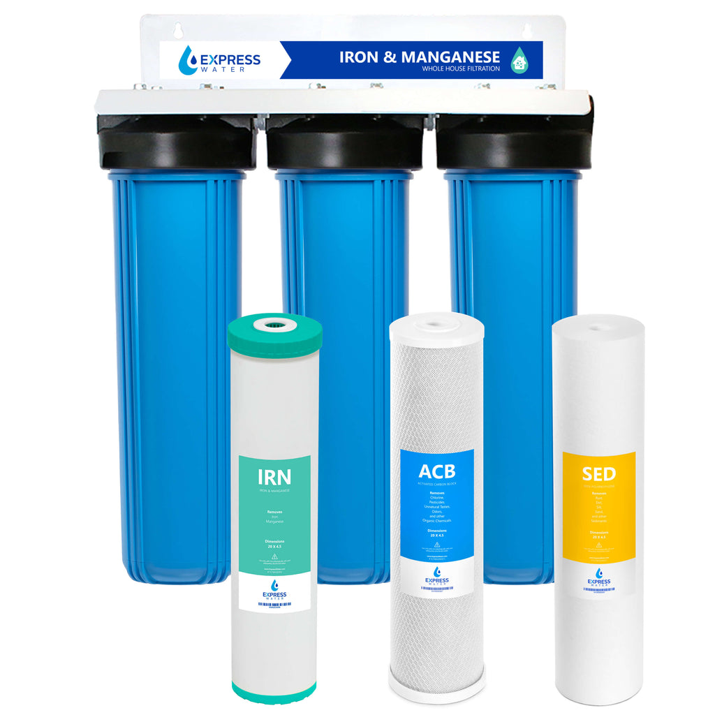 3 Stage Whole House Water Filter System - Iron & Manganese - WH-300RS-ICS