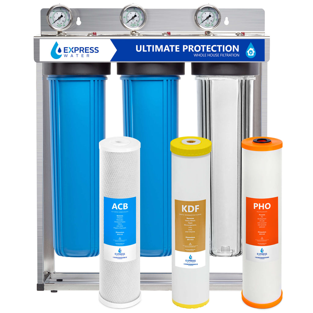 3 Stage Deluxe Whole House Water Filter System - Ultimate Protection - WH300SCKP