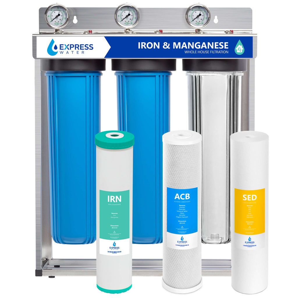 3 Stage Deluxe Whole House Water Filter System - Iron & Manganese- WH300SICS